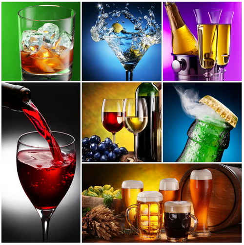 Various forms of alcoholic beverages image photo picture